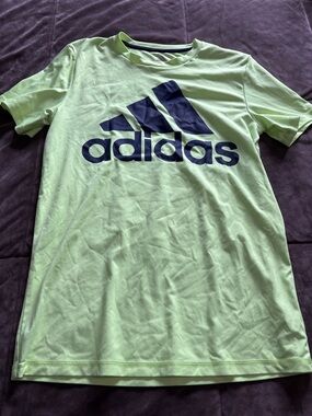 adidas Neon Green Tee with Navy Logo